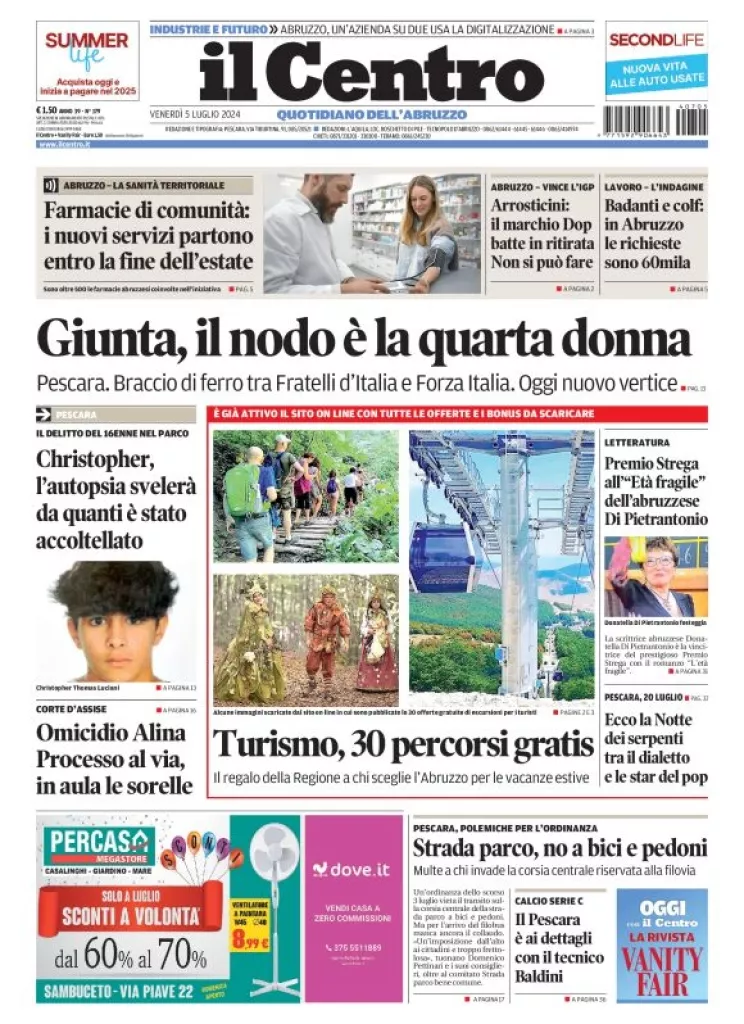 Prima-pagina-il centro-oggi-edizione-del-2024-07-05